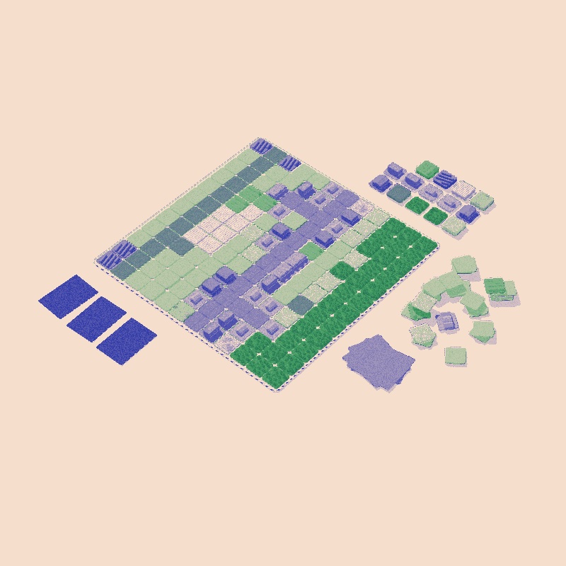 Le plateau de tuiles quinze ans après le début d'une partie